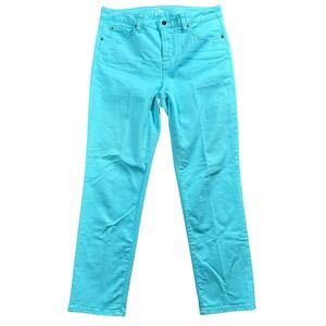 Miraclebody Aqua Blue Straight Leg Jeans Women's 10‎ Coastal Preppy Stretch